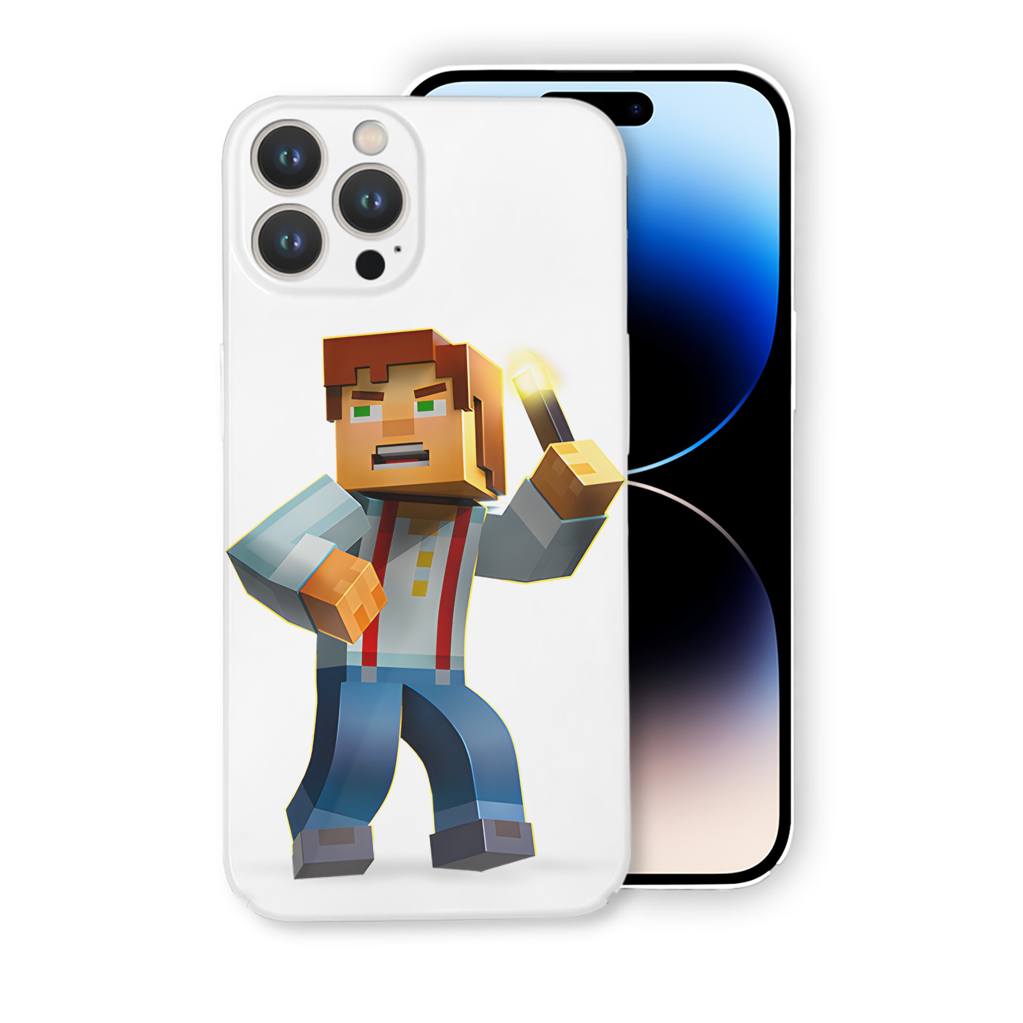 （画像用） マインクラフト ブロックの世界 Minecraft MC Block world 【iPhone 14シリーズ対応】ハードケース
